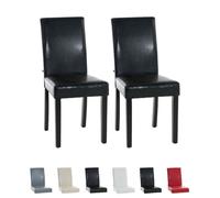 Chaises de salle à manger INA - CLP - Lot de 2 - Piétement en bois noir - Revêtement en similicuir