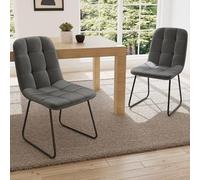 Chaises de Salle à Manger Lot de 2, Chaise de Cuisine Assise rembourrée en Velours épais Pieds en métal