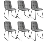 Chaises de Salle à Manger Lot de 6, Chaise de Cuisine Assise rembourrée en Velours épais Pieds en métal