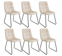 Chaises de Salle à Manger Lot de 6, Chaise de Cuisine Assise rembourrée en Velours épais Pieds en métal