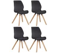 Chaises de Salle à Manger - Luna - Lot de 4 - Gris foncé - Velours - Design Scandinave