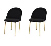 Chaises de Salle à Manger Luxor - Milton & Oldbrook - Lot de 2 - Velours - Noir