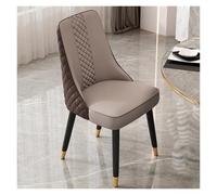 Chaises de salle à manger modernes à dossier haut - Design carré en cuir synthétique avec pieds en métal du milieu du siècle pour une cuisine et un salon élégants