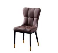 Chaises de salle à manger modernes avec dossier, assise rembourrée douce, pieds en métal robuste, chaise de bureau élégante pour cuisine et salle à manger, couleur marron, élégante et confortable