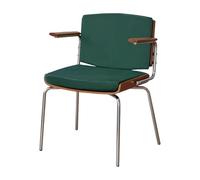 Chaises de salle à manger modernes, chaise de style Mid-Century Modern avec accoudoirs, pieds en métal robustes et revêtement en cuir PU, for salle à manger, salon, chambre ou studio.(Dark green,1PCS)