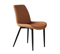Chaises de salle à manger modernes, confortables et rembourrées avec dossier, pieds minimalistes en acier au carbone du milieu du siècle, pour salon et restaurant (orange, taille S)