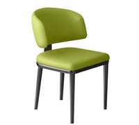 Chaises de salle à manger modernes du milieu du siècle avec dossier ergonomique incurvé, confortables, en similicuir rembourré, vert clair, idéales pour la décoration de la cuisine et de la