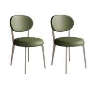Chaises de salle à manger modernes du milieu du siècle avec pieds en métal, chaises de cuisine rondes et rembourrées, chaise d'appoint moderne avec dossier incurvé en cuir pour salle à mange