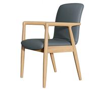 Chaises de salle à manger modernes du milieu du siècle, chaises d'appoint nordiques en similicuir pour bureau, fauteuils rembourrés élégants avec pieds en bois et dossier rembourré en polyuréthane