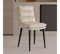 Chaises de salle à manger modernes du milieu du siècle - Chaises d'appoint rembourrées en similicuir avec pieds en métal pour cuisine et salon, sièges confortables pour décoration d'intérieur