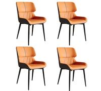 Chaises de salle à manger modernes du milieu du siècle élégantes pour cuisine et salle à manger, dossier haut, design incurvé, pieds épais en acier au carbone, accoudoirs doux, rembourrage doux