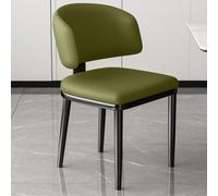 Chaises de salle à manger modernes du milieu du siècle, en cuir rembourré, confortables avec pieds en métal, idéales pour la cuisine et le bureau
