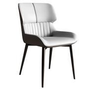 Chaises de salle à manger modernes élégantes du milieu du siècle, douces et confortables, dossier haut, pieds en acier au carbone, parfaites pour la cuisine et la salle à manger, accoudoirs inclus