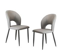 Chaises de salle à manger modernes en cuir du milieu du siècle, chaises d'appoint rembourrées avec pieds en métal, chaises d'appoint élégantes pour salon et cuisine, sièges confortables de salle à