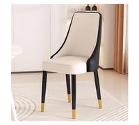 Chaises de Salle à Manger Modernes en Simili Cuir, chaises de Loisirs latérales avec Dossier Moyen, chaises de Cuisine rembourrées avec Pieds en métal pour Le Salon (Couleur : Style 2)