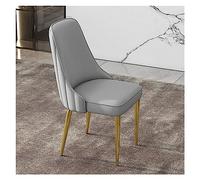 Chaises de salle à manger modernes en similicuir avec pieds en métal doré, dossier ergonomique, chaises d'appoint rembourrées pour salon, réception, couleur grise