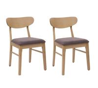 Chaises de salle à manger - NO NAME - HWC-M59 - Tissu polyester - Bois massif - Lot de 2