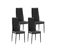 VEVOR Chaises Salle à Manger Modernes, Ensemble Chaises de Cuisine en Cuir 4PCs, avec Dossier, Coussins Épais et Pieds en Métal, Meuble d’Appoint Peu Encombrant, pour Table à Manger, Maison, Bureau