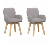 Chaises de Salle à Manger Pivotantes 2 Pièces Bou ris Clair | 54 x 58 x 87 cm, polyester, base tournante 360°, dossiers inclinés, usage intérieur, nettoyage éponge humide