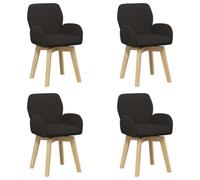 Chaises de Salle à Manger Pivotantes 4 Pc Bouclé Noir 54 x 58 x 87 cm | Usage intérieur,base tournante 360°,accoudoirs plats,dossier incliné,entretien à l'éponge humide