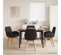 Chaises de Salle à Manger Pivotantes 4 Pcs Bouclé Noir 54 x 58 x 87 cm | Usage intérieur, base tournante 360°, accoudoirs plats, dossier incliné, revêtement bou adre bois et métal