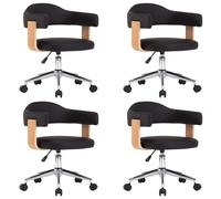 Chaises De Salle À Manger Pivotantes 4 Pcs Noir Similicuir - Vidaxl Noir