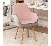 Chaises de salle à manger pivotantes en bois - Chaise rembourrée confortable pour bureau de coiffeuse ou bureau - Fauteuils en velours