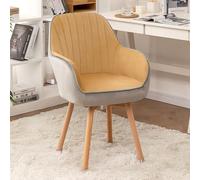 Chaises de salle à manger pivotantes modernes rembourrées en velours pour plus de confort et de style. Jolie chaise de bureau en bois du milieu du siècle pour vanité, bureau ou décoration de salon.