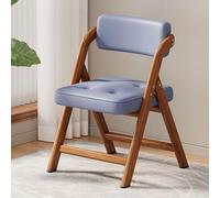 Chaises de salle à manger pliables en bois - Design ergonomique en cuir - Pas de montage nécessaire - Idéales pour les fêtes, les pique-niques et le bureau à domicile - Noyer et violet - 1 pièce