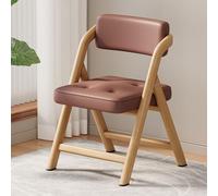 Chaises de salle à manger pliables en bois portable en bois massif et design ergonomique en cuir, aucun assemblage nécessaire, parfait pour les fêtes, les pique-niques et le bureau à domicile en bois