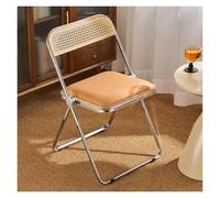 Chaises de salle à manger pliantes avec dossier en rotin - Cadre en acier sans accoudoirs rembourré pour la maison, les mariages, les événements et les salles de conférence
