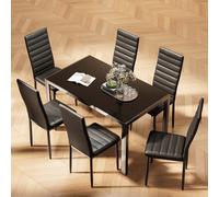 Chaises de salle à manger pour 6 personnes, adaptées pour 6 personnes, ensemble de table à manger en PU à haut, peuvent être associées à n'importe quelle table de la cuisine et de la salle à manger, a