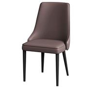 Chaises de salle à manger rembourrées en cuir café moderne pour cuisine et salon avec pieds en acier au carbone noir, meubles élégants et confortables pour la maison