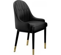 Chaises de salle à manger rembourrées modernes et élégantes - Coussin en cuir souple et pieds en métal durable - Assise confortable pour salon, salle à manger et décoration d'intérieur