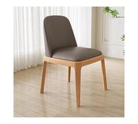 Chaises de salle à manger rembourrées modernes grises avec dossier incurvé - Sièges de cuisine du milieu du siècle - Pieds en bois - Chaises d'appoint élégantes pour salon et chambre à coucher