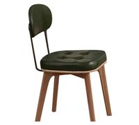 Chaises de salle à manger rétro en similicuir noir - Chaises latérales rembourrées en cuir synthétique pour cuisine et salle à manger - Assises élégantes et confortables pour décoration d'intérieur