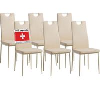 Chaises de salle à manger SALERNO , SET de 6, Beige