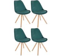 Chaises de Salle à Manger Sofia en velours - CLP - Lot de 4 - Design scandinave - Vert