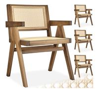 Fauteuil avec accoudoirs design rétro inspiré des années 50 Lot de 4 Chêne clair