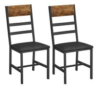 Chaises de Salle à Manger VASAGLE - Lot de 2 - Style Industriel - Marron Rustique et Noir