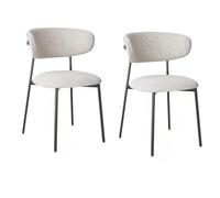 Chaises de salle à manger vertes : lot de 2 chaises de salle à manger rembourrées en velours avec pieds en métal, style milieu du siècle moderne, sans accoudoirs, pour cuisine, salle à mange