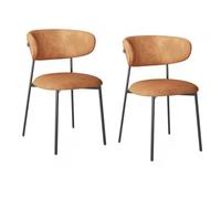 Chaises de salle à manger vertes : lot de 2 chaises de salle à manger rembourrées en velours avec pieds en métal, style milieu du siècle moderne, sans accoudoirs, pour cuisine, salle à mange