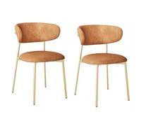 Chaises de salle à manger vertes : lot de 2 chaises de salle à manger rembourrées en velours avec pieds en métal, style milieu du siècle moderne, sans accoudoirs, pour cuisine, salle à mange