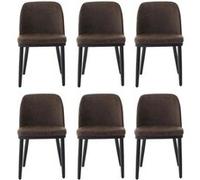 Chaises de Salle à Manger Vintage - set de 6-SALUT - Scandinave-Simili Marron