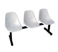 Chaises de Salle D'attente 3 Places, Rangées de Sièges Connectées, Banc D'extérieur en Plastique Facile à Monter, Chaises de Réception pour Aéroports, Banques, Stades, Terrains de Basket(White)