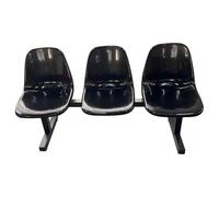 Chaises de Salle D'attente 3 Places, Rangées de Sièges Connectées, Banc D'extérieur en Plastique Facile à Monter, Chaises de Réception pour Aéroports, Banques, Stades, Terrains de Basket(Black)
