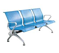 Chaises de salle d'attente 3 places très résistantes, capacité de charge de 450 kg, chaise de réception en métal pour aéroport, banque, hôpital, bureau, antirouille et imperméable