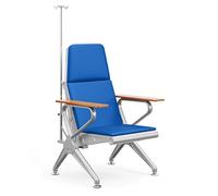 Chaises de Salle D'attente avec Accoudoirs et Support À Perfusion Réglable, Banc d'accueil en Cuir PU for Bureau, Marché, Banque, Hôpital, École(Yellow)