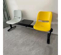 Chaises De Salle D'Attente - Banc 2 Places avec Table Basse pour AéRoport, Marché, Banque, HôPital, éCole(Gray+Yellow)