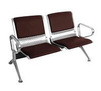 Chaises de Salle d'attente, Chaise Visiteur 2 Places en Cuir PU Marron, Banc de Salle d'attente avec accoudoirs et Dossier, idéal pour Un Usage Commercial dans Les hôpitaux, Les cliniques et